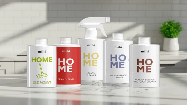 Présentation complète de la Gamme Home Mihi pour un entretien ménager de qualité pharmaceutique.