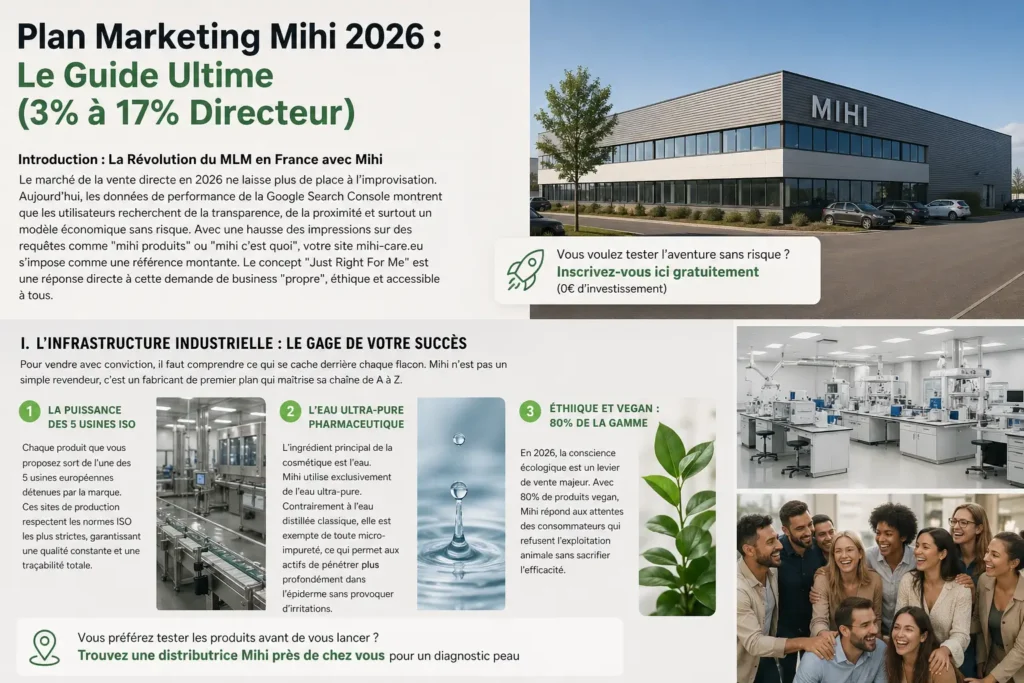 Tableau officiel du Plan Marketing Mihi pour devenir Directeur 17%