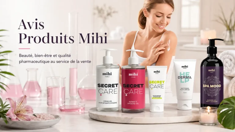 Avis produits Mihi avec soins beauté, bien-être et spa illustrant la qualité pharmaceutique de la marque.