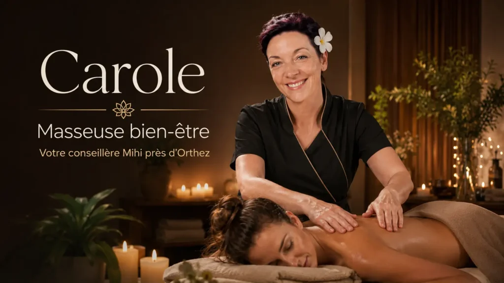 Carole, masseuse bien-être Mihi près d’Orthez.