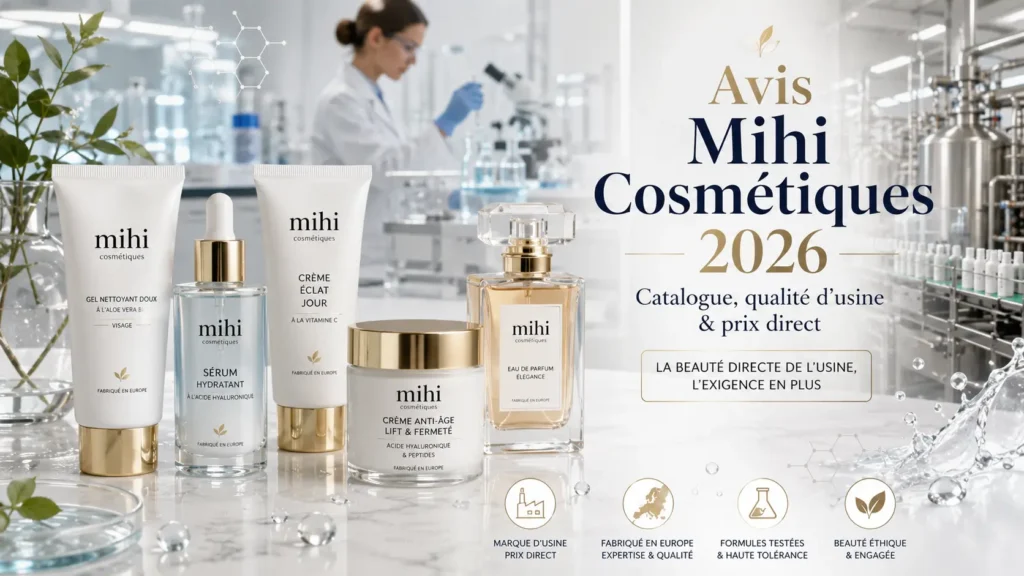 Avis Mihi Cosmétiques et couverture du catalogue officiel 2026 marque d'usine
