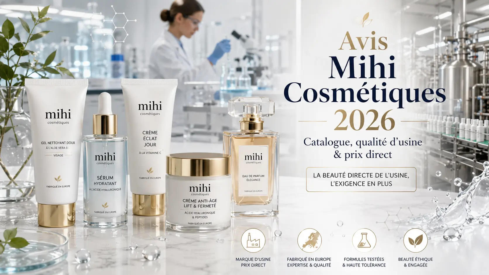 Avis Mihi Cosmétiques et couverture du catalogue officiel 2026 marque d'usine